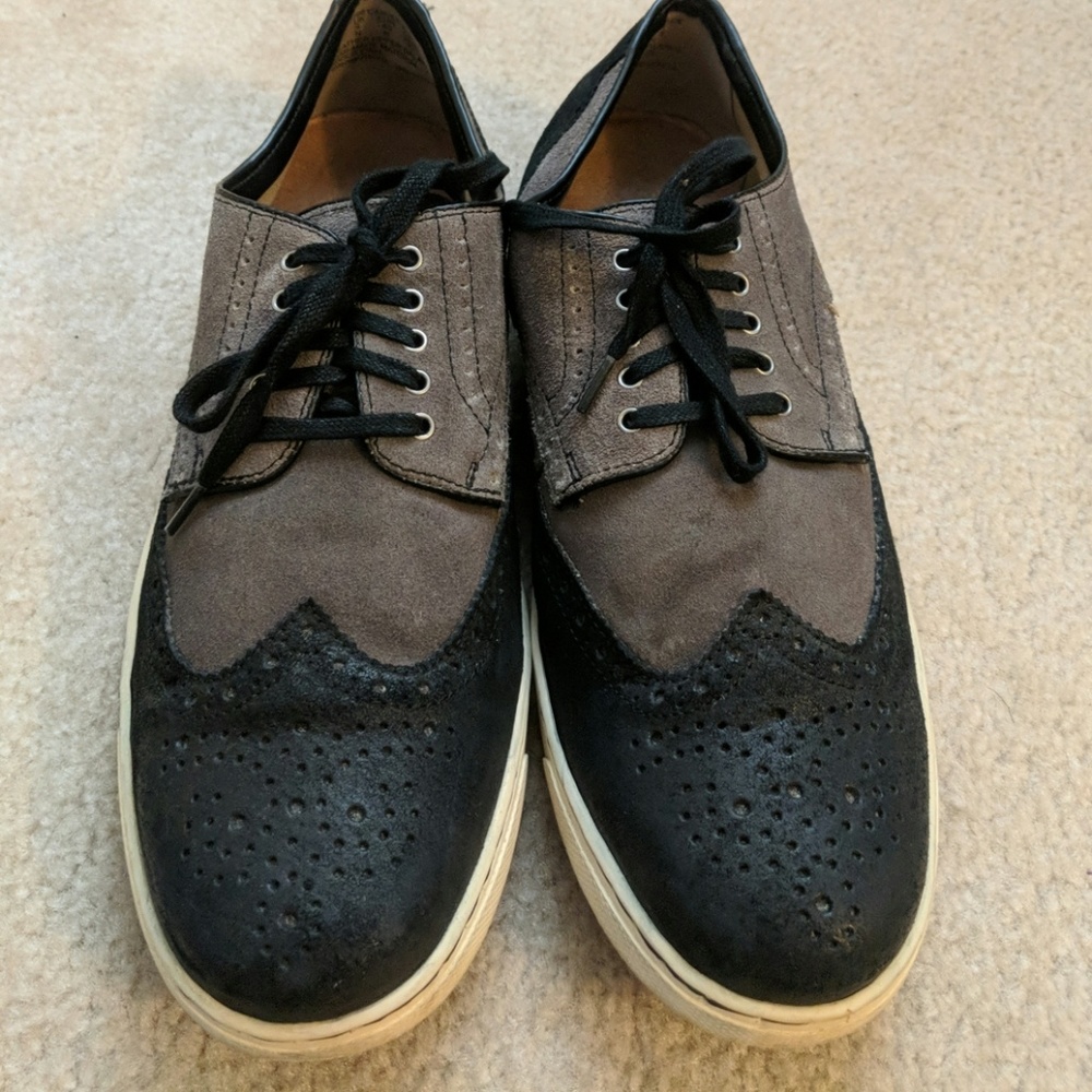 Hush Puppies Black Grey Brogued walking shoes